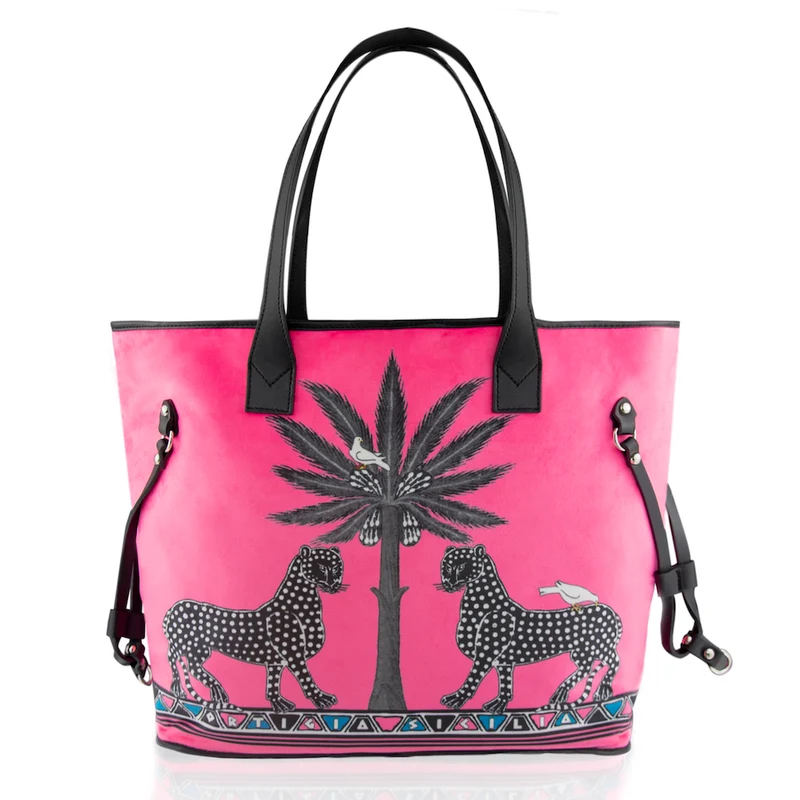 Handtasche VELVET TOTE GATTOPARDO Pink