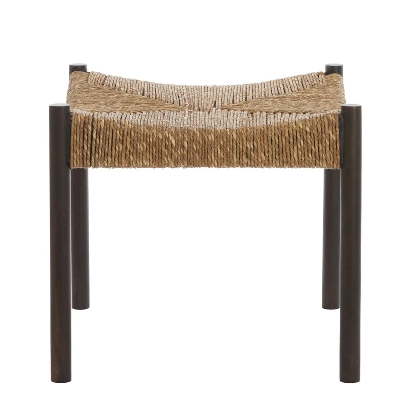 Hocker DELIS braun, Mango + Seegras 44x44x40 cm