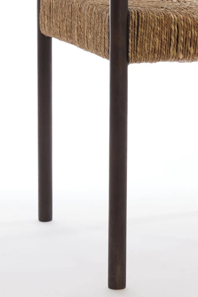 Hocker DELIS braun, Mango + Seegras 44x44x40 cm