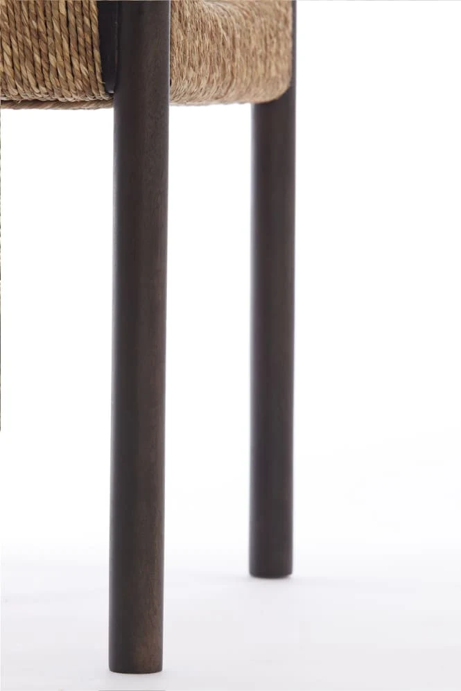 Hocker DELIS braun, Mango + Seegras 44x44x40 cm
