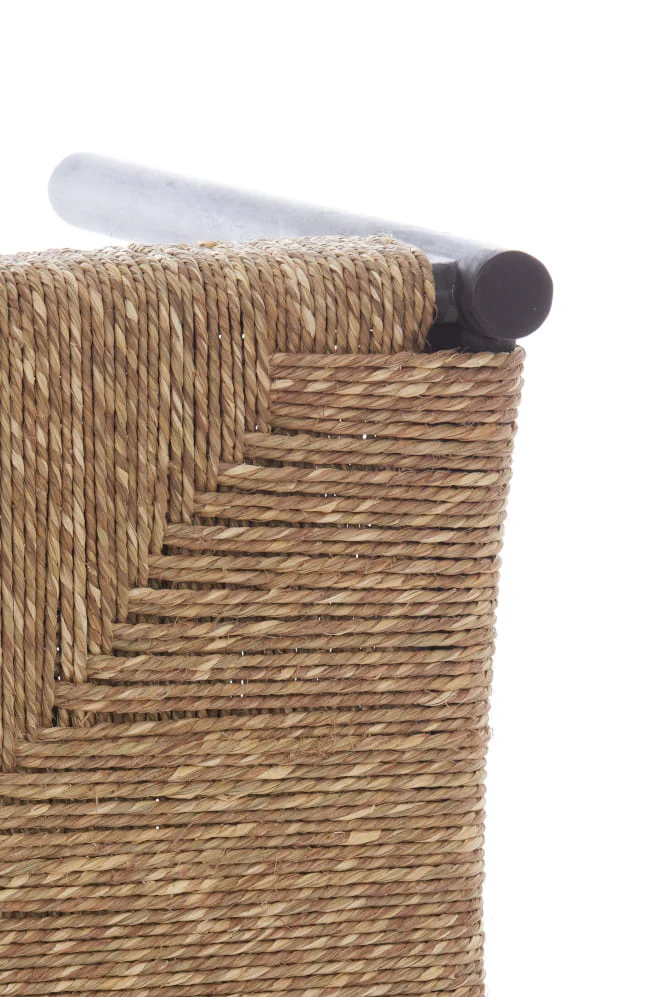 Hocker DELIS braun, Mango + Seegras 44x44x40 cm