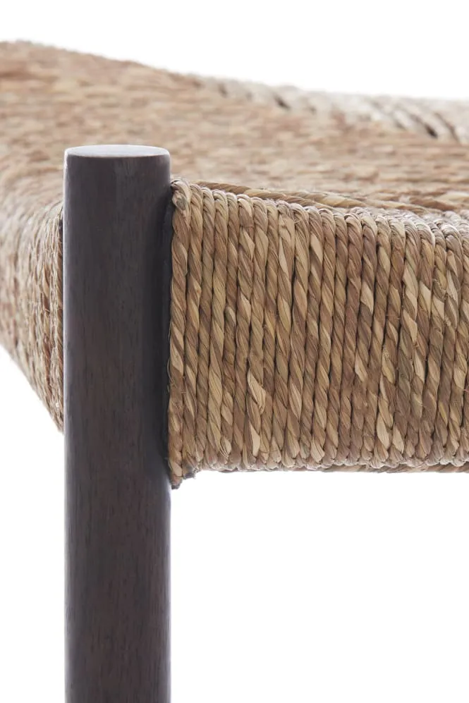 Hocker DELIS braun, Mango + Seegras 44x44x40 cm