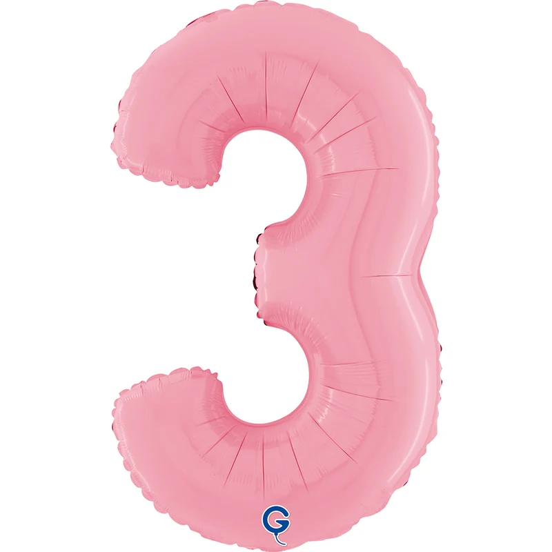 Riesenzahl Folienballon 26"/66cm | Pastel Pink #3