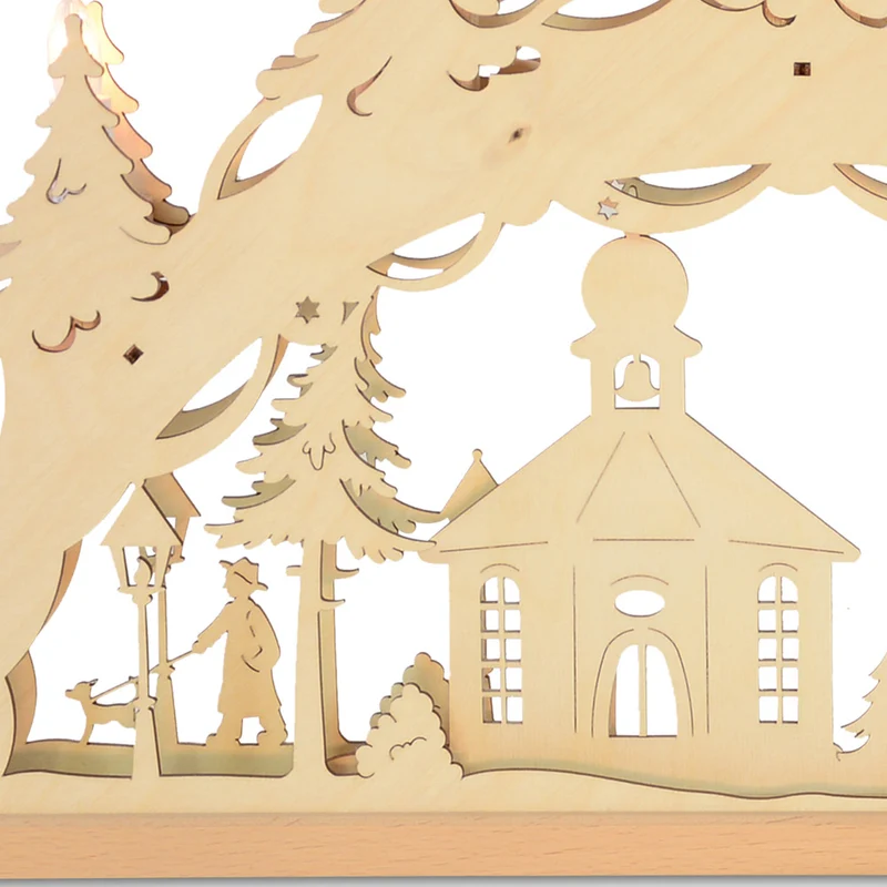 Original Erzgebirge Holz Lichterbogen "Seiffener Kirche" 55 cm | 13002 - Schwibbogen