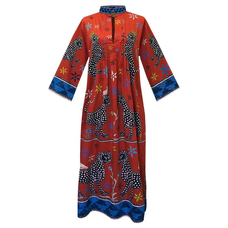 Kaftan MOSAIC Rosso Negativo 100% Baumwolle