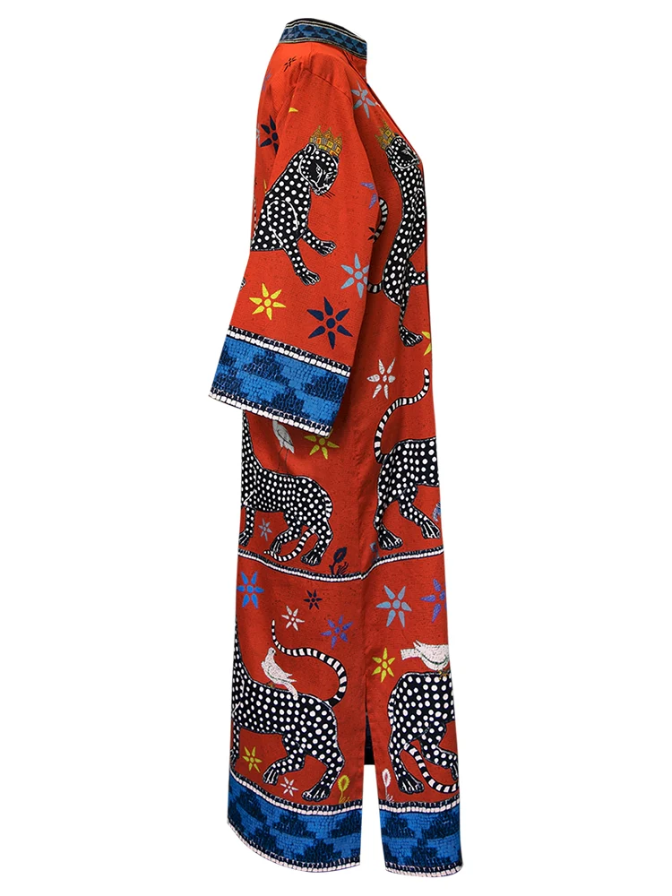 Kaftan MOSAIC Rosso Negativo 100% Baumwolle