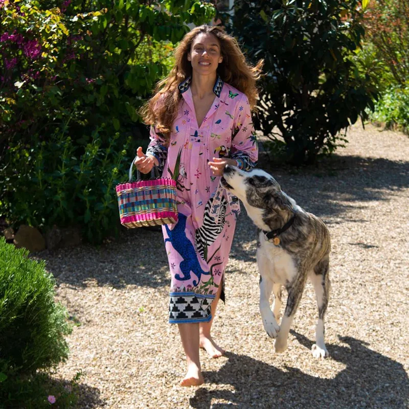 Kaftan JUNGLE Pink 100% Baumwolle