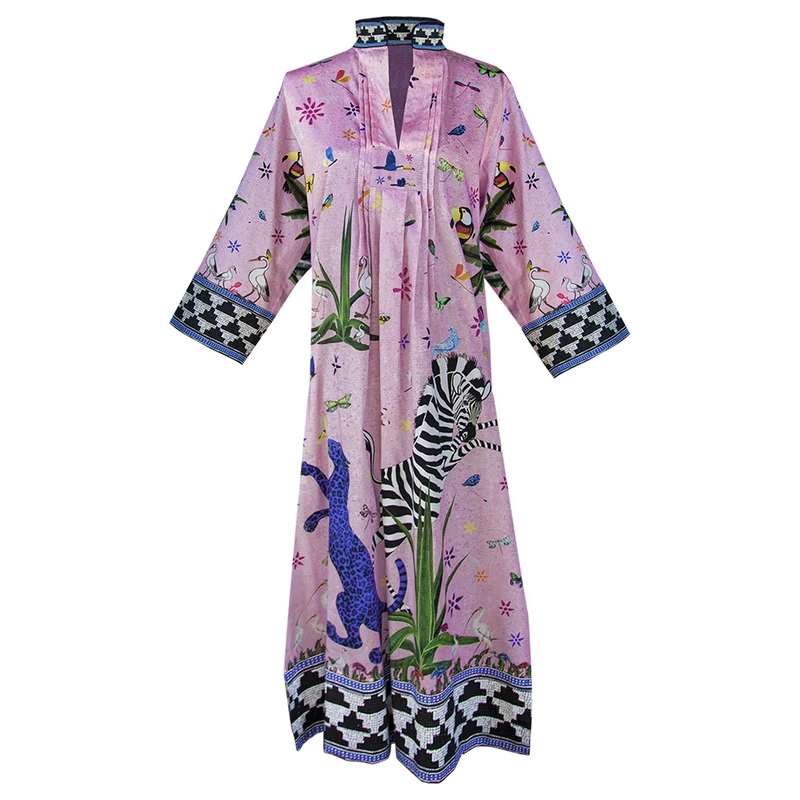 Kaftan JUNGLE Pink 100% Baumwolle