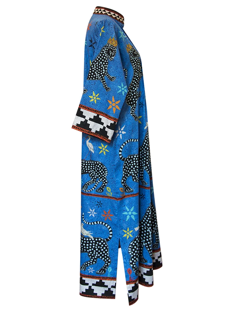 Kaftan MOSAIC Blu Negativo 100% Baumwolle