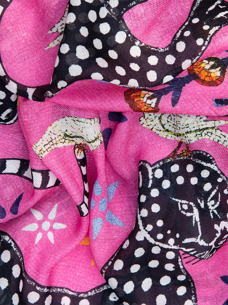 Kaschmirschal OCELOT Fucsia 200x70 cm
