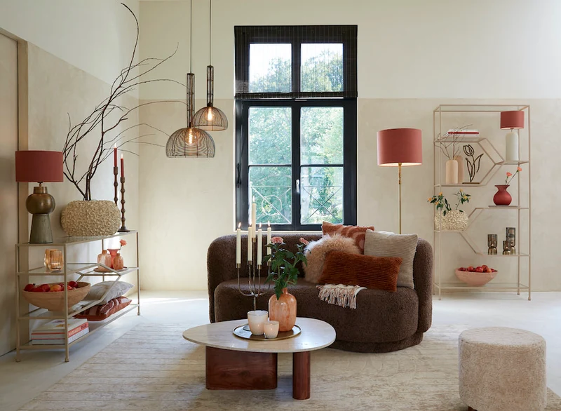 Couchtisch MAHELONA Travertin sand+Holz braun