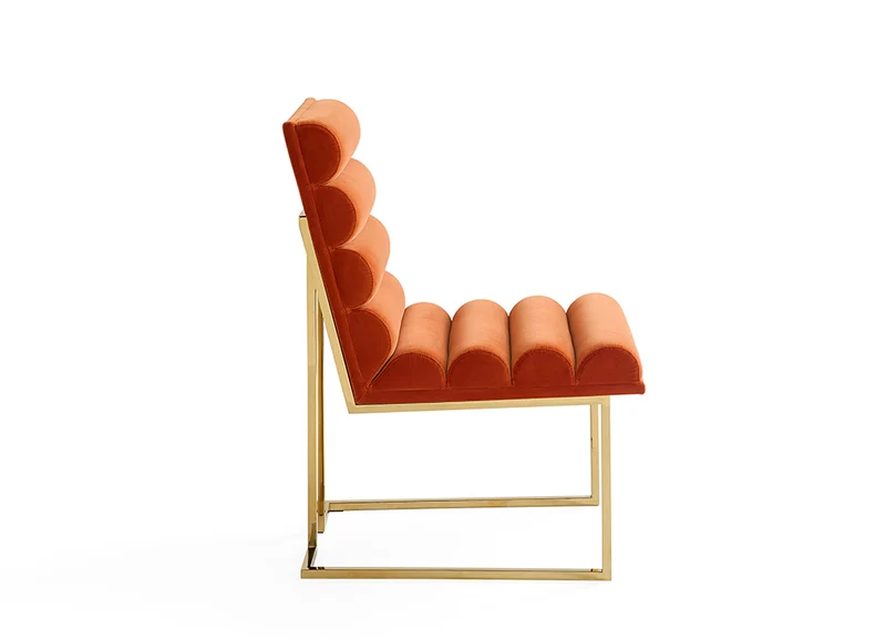 Esszimmerstuhl CHANELLED GOLDFINGER orange