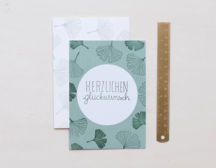 Perlenfischer Postkarte Kreis groß pastellgrün