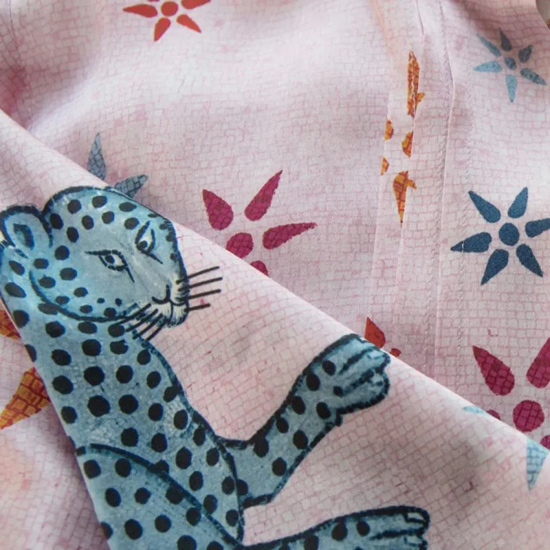Kaftan MOSAIC PERLA, rosa, 100% Seide