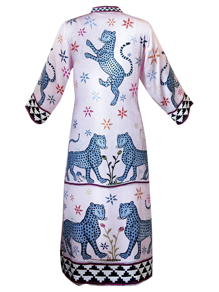 Kaftan MOSAIC PERLA, rosa, 100% Seide