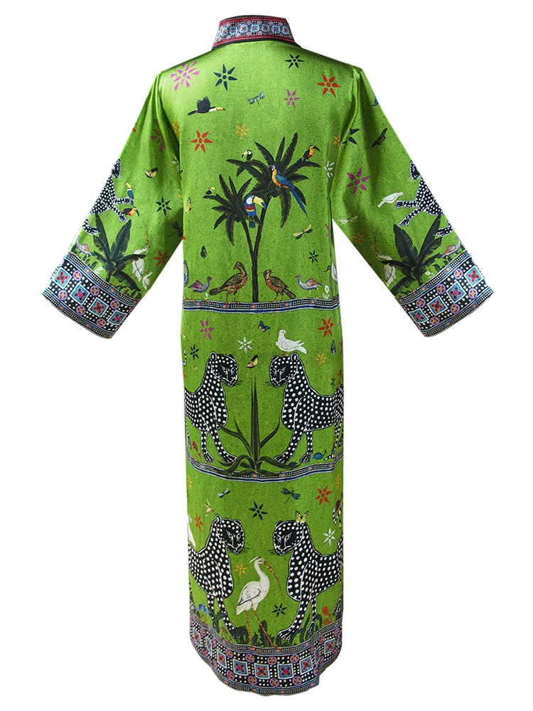 Kaftan VERDE PRIMAVERA, grün, 100% Seide