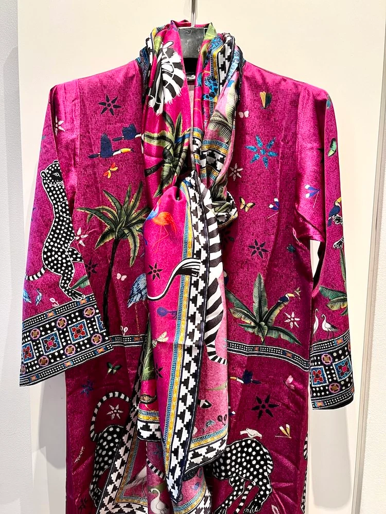 Kaftan PINK CARDINALE, 100% Seide