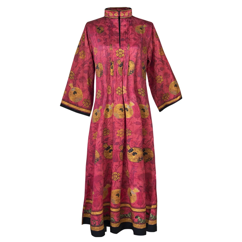 Kaftan MELOGRANO, rot, 100% Seide