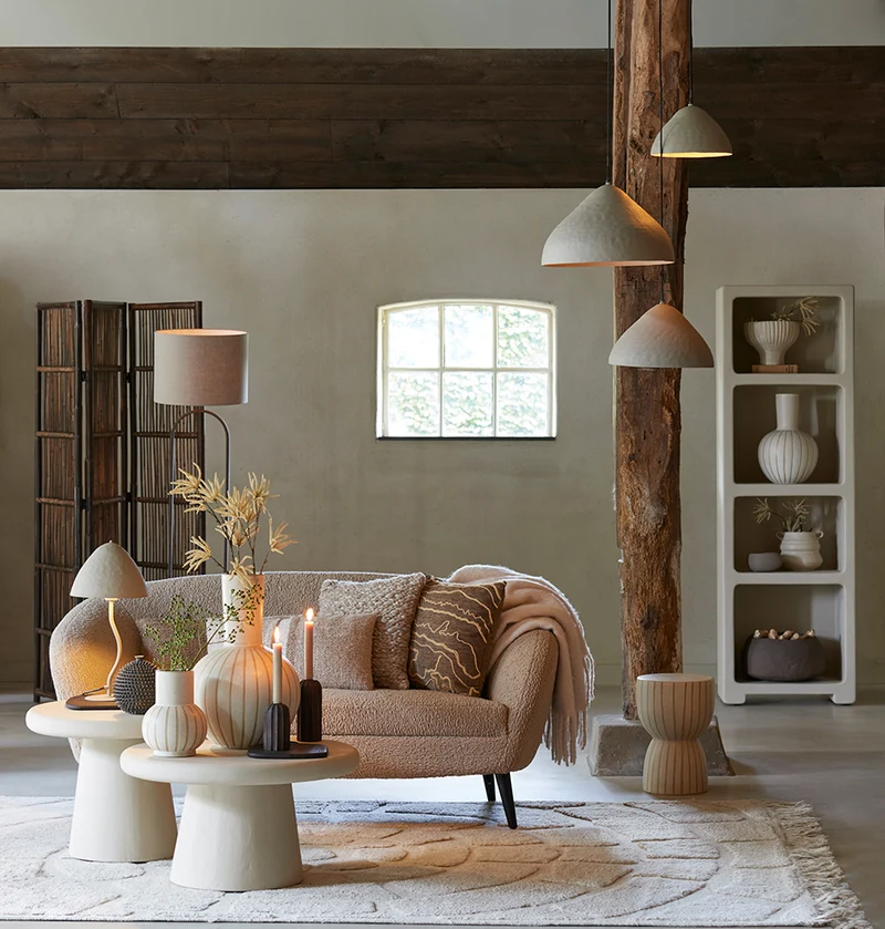 Keramik Hocker FINCA sand+braun ø28,5x42cm