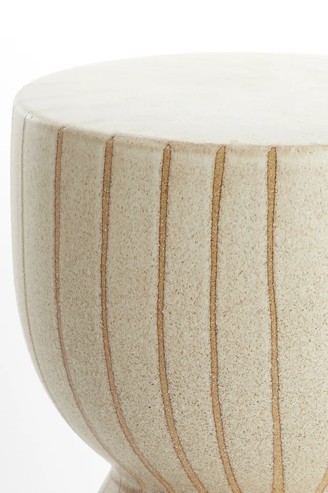 Keramik Hocker FINCA sand+braun ø28,5x42cm