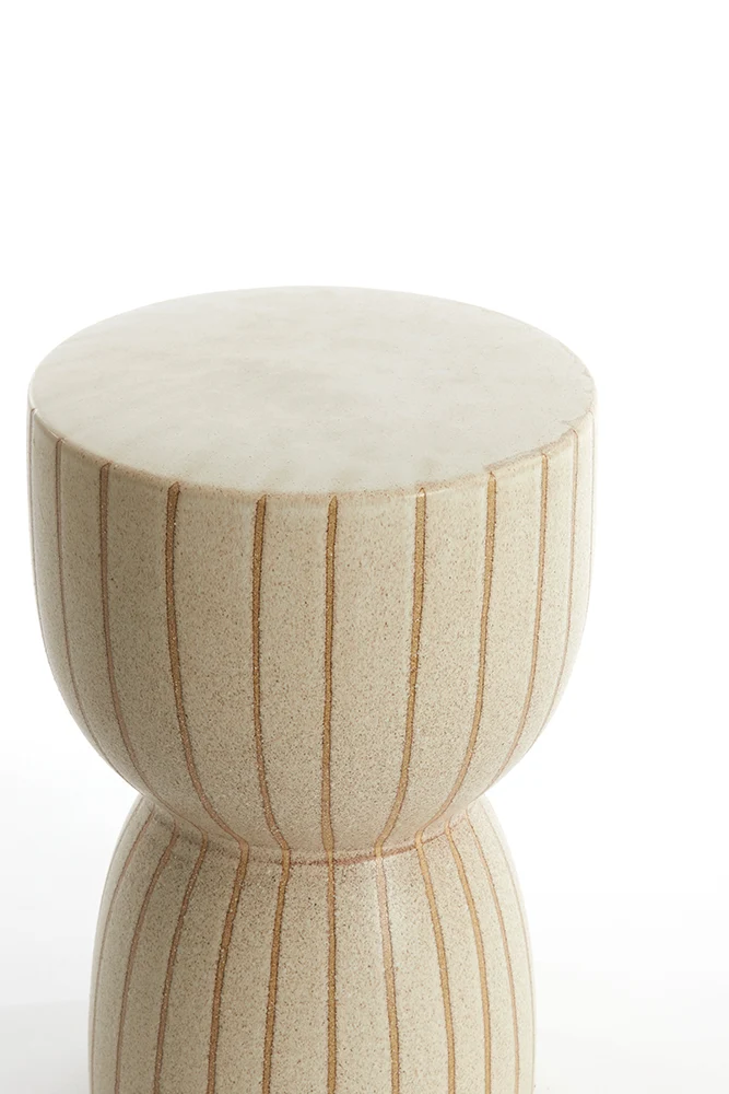 Keramik Hocker FINCA sand+braun ø28,5x42cm