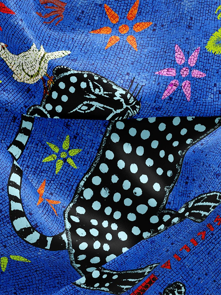 Kaschmirschal OCELOT Blu Negativo 200x70 cm