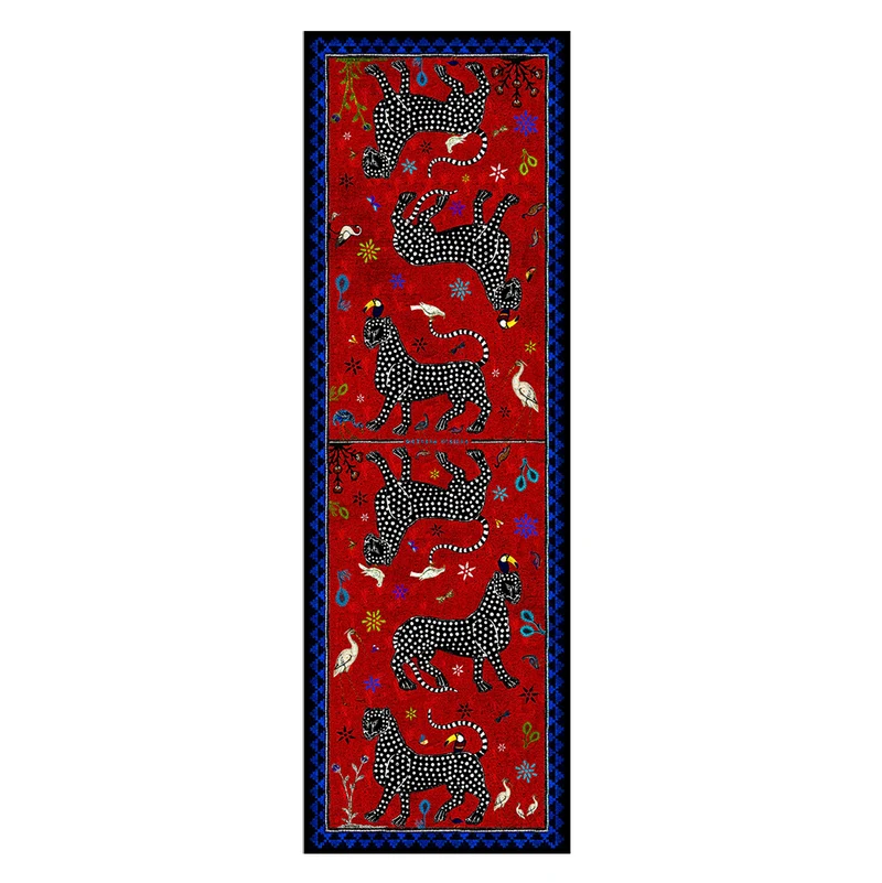 Samtschal OCELOT Red Negativo 200x70 cm