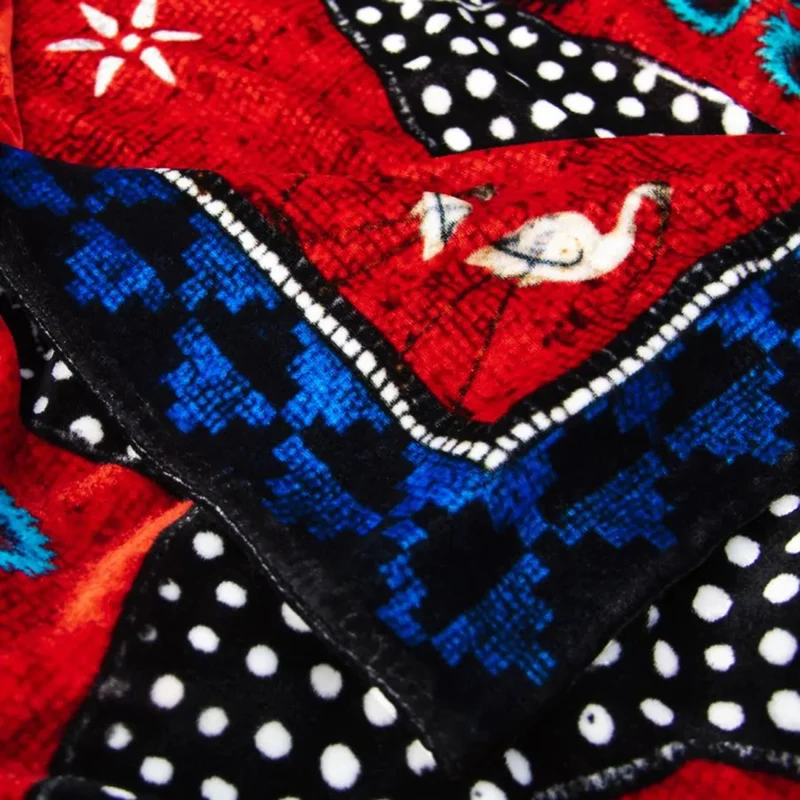 Samtschal OCELOT Red Negativo 200x70 cm