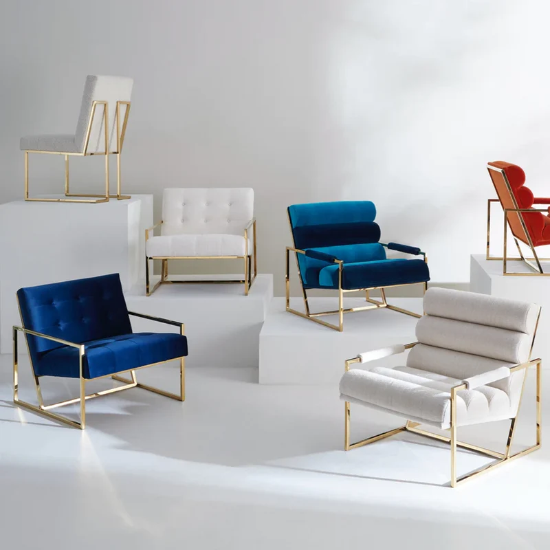 Loungesessel GOLDFINGER, Samt, blau