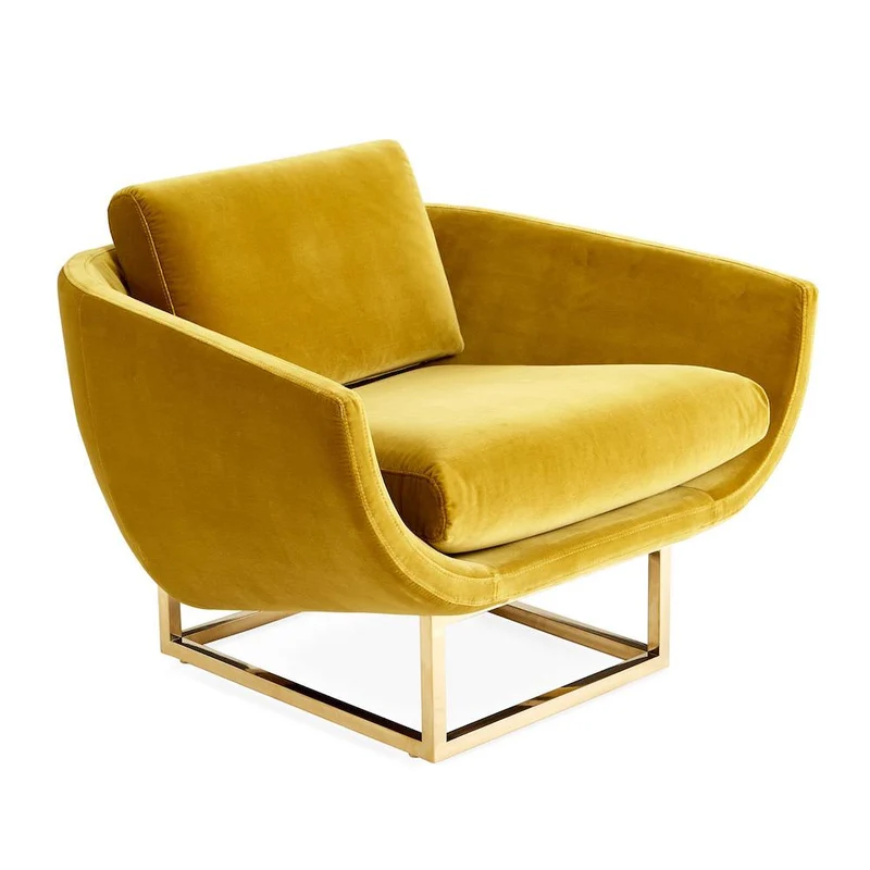 Loungesessel BEAUMONT, Samt, ocker