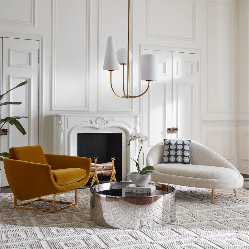 Loungesessel BEAUMONT, Samt, ocker
