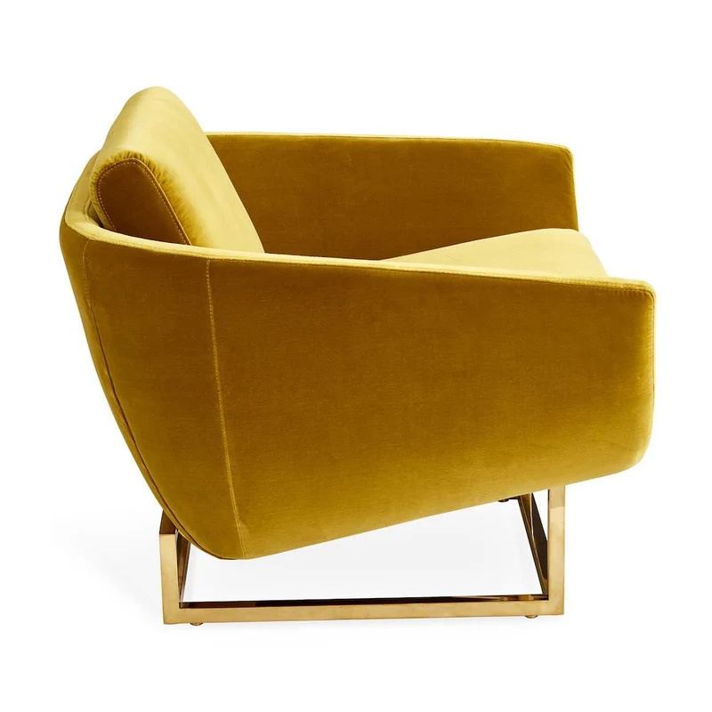 Loungesessel BEAUMONT, Samt, ocker