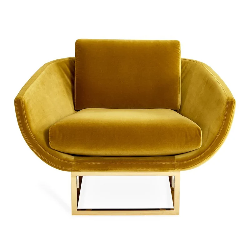 Loungesessel BEAUMONT, Samt, ocker