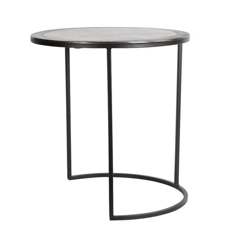 Beistelltisch-Set TALCA in antik Kupfer+schwarz, Ø50x52 cm