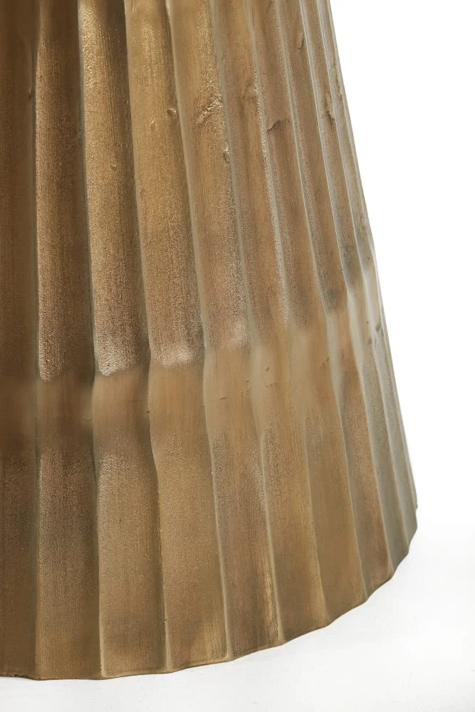 Esszimmertisch LEYDA Marmor, weiß antik-Bronze, Ø100x78 cm