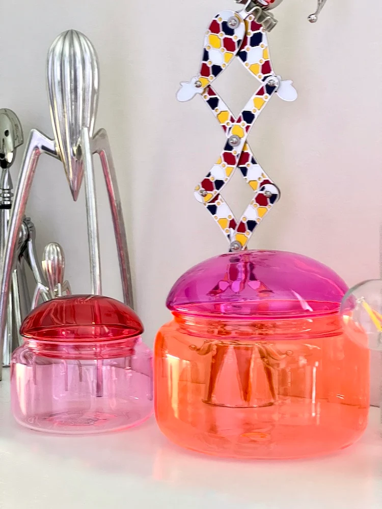 Glasdose VOILE pink-orange ø14x12cm