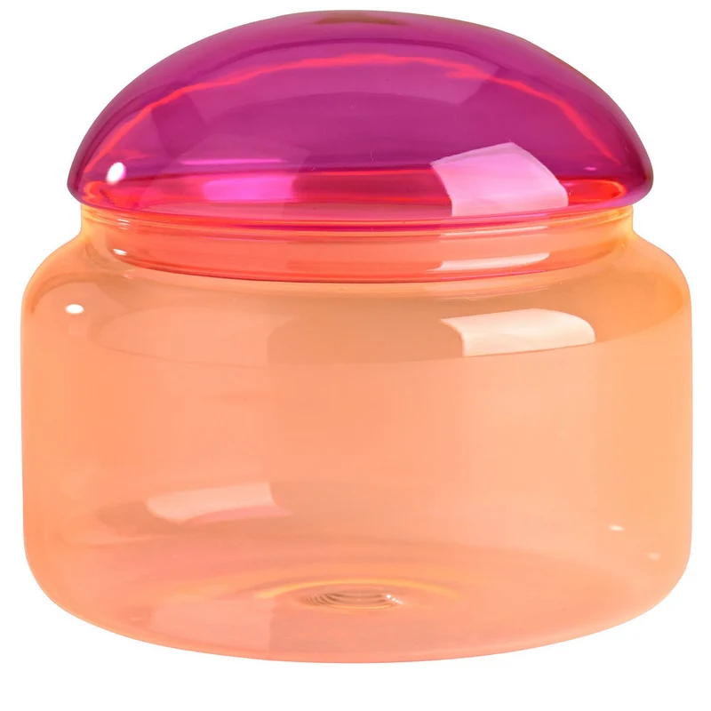 Glasdose VOILE pink-orange ø14x12cm