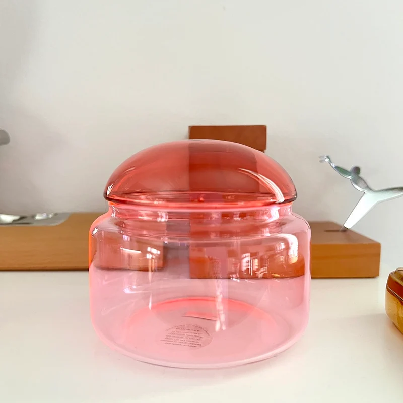 Glasdose VOILE rot-rosa ø10x9cm
