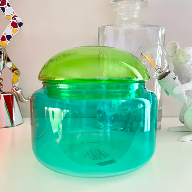 Glasdose VOILE grün-blau ø12x11cm