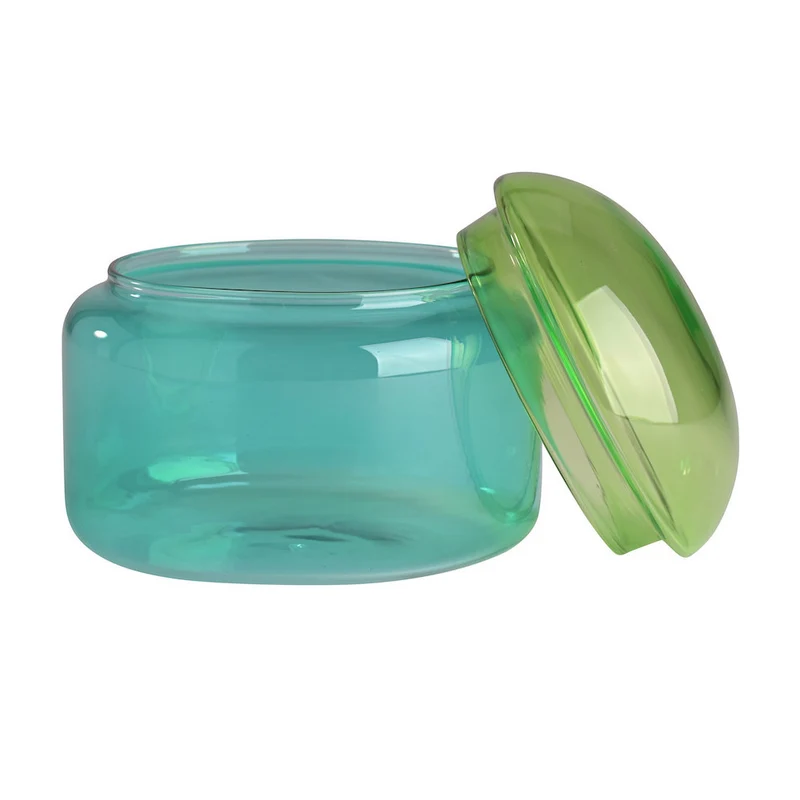 Glasdose VOILE grün-blau ø12x11cm