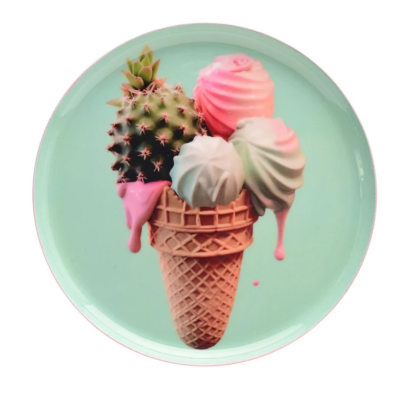 Dekotablett rund, EIS, mint ø12,7cm