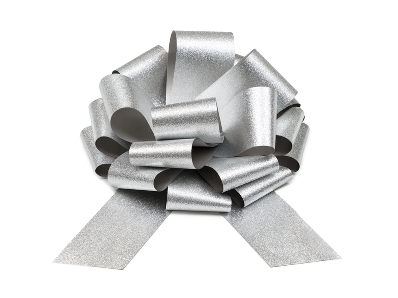 Dekoschleife ø 30 cm | Silber