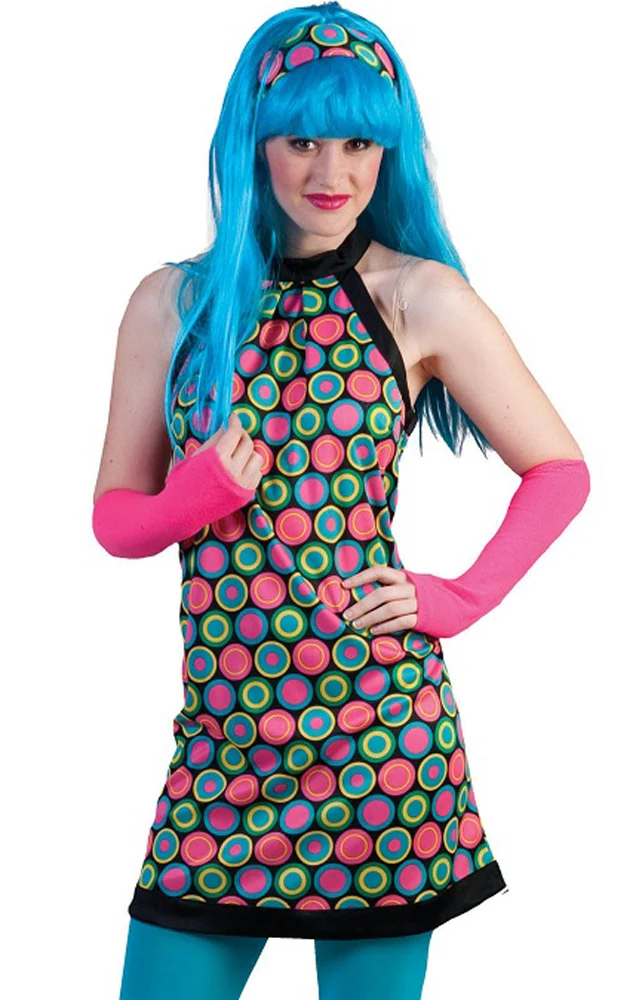 Polka Dot Kleid für Damen - Blau | 60er 70er Jahre Retro Kostüm
