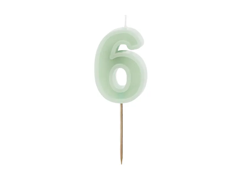 Zahlenkerze #6 | 6 cm Grün
