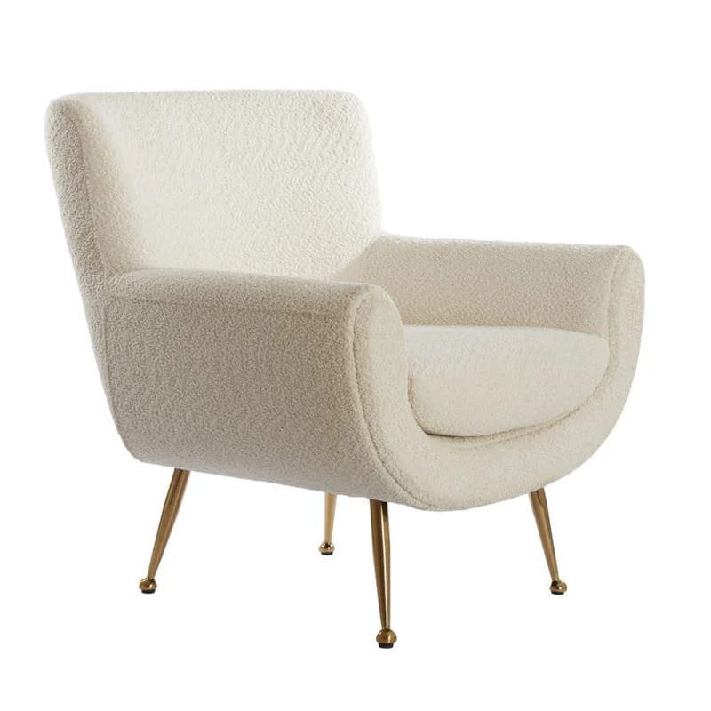 Sessel VINSTRA 79x76x79 cm bouclé cremeweiß