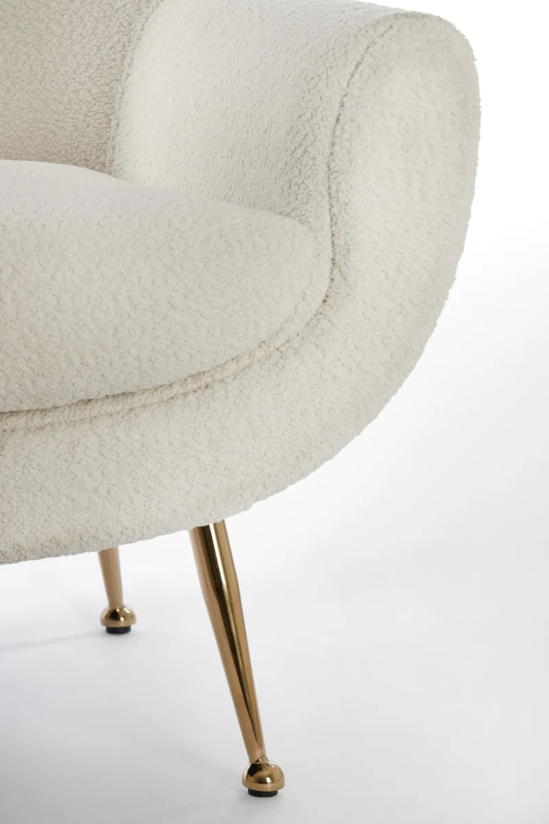 Sessel VINSTRA 79x76x79 cm bouclé cremeweiß