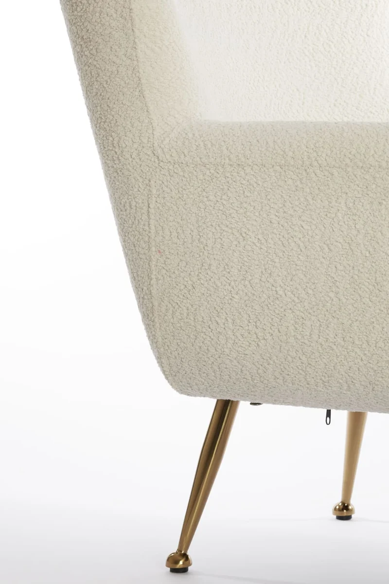 Sessel VINSTRA 79x76x79 cm bouclé cremeweiß