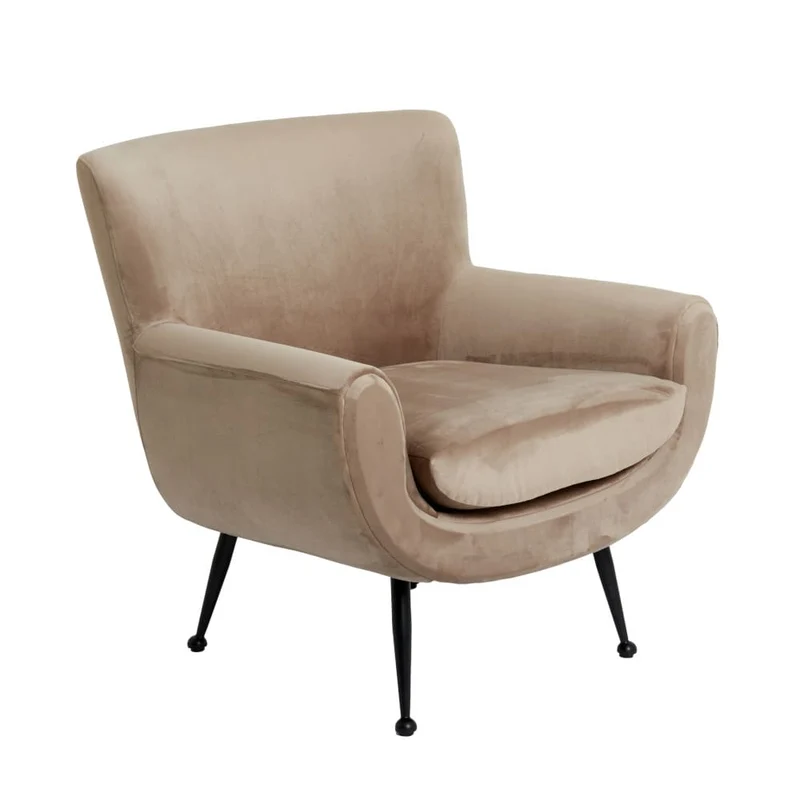 Sessel VINSTRA, Samt, hell braun