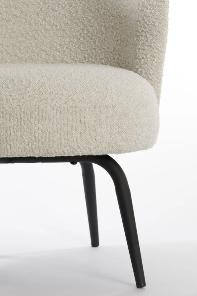 Sessel DIEYDA bouclé crèmeweiß