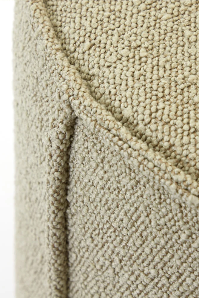 Sitzpouf HAELEY Ø50x40 cm, bouclé hell karamell